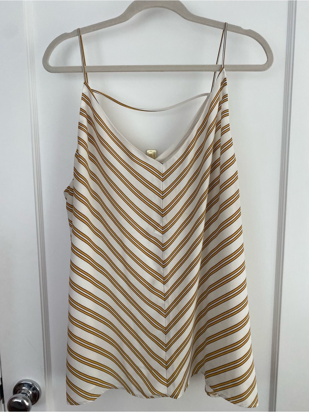 LOFT Striped V-Neck Cami — Cream & Mustard
